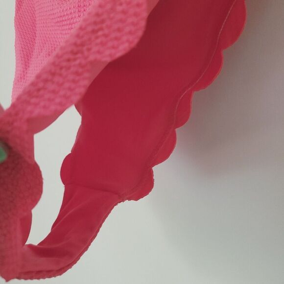 Aerie Scallop Edge Waffle Bikini Bottom in Pink Size Extra Large - Picture 6 of 6